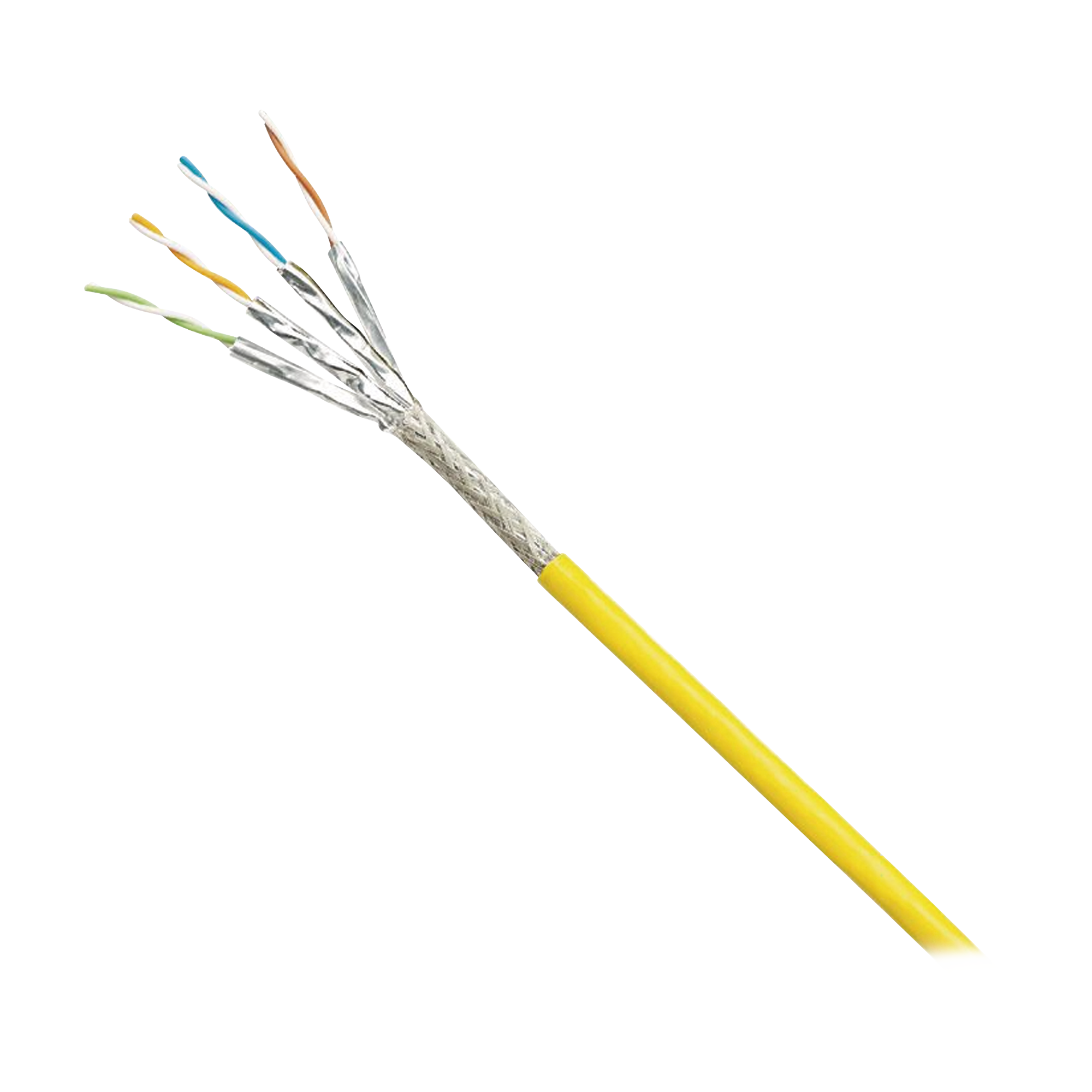 Bobina de Cable Blindado S/FTP Categoría 6A, Uso Industrial con Resistencia al Aceite, Rayos UV y Abrasión, Multifilar (Flexible), Color Amarillo, Bobina de 500m Bobina de Cable Blindado S/FTP Categoría 6A, Uso Industrial con Resistencia al Aceite, Rayos UV y Abrasión, Multifilar (Flexible), Color Amarillo, Bobina de 500m
